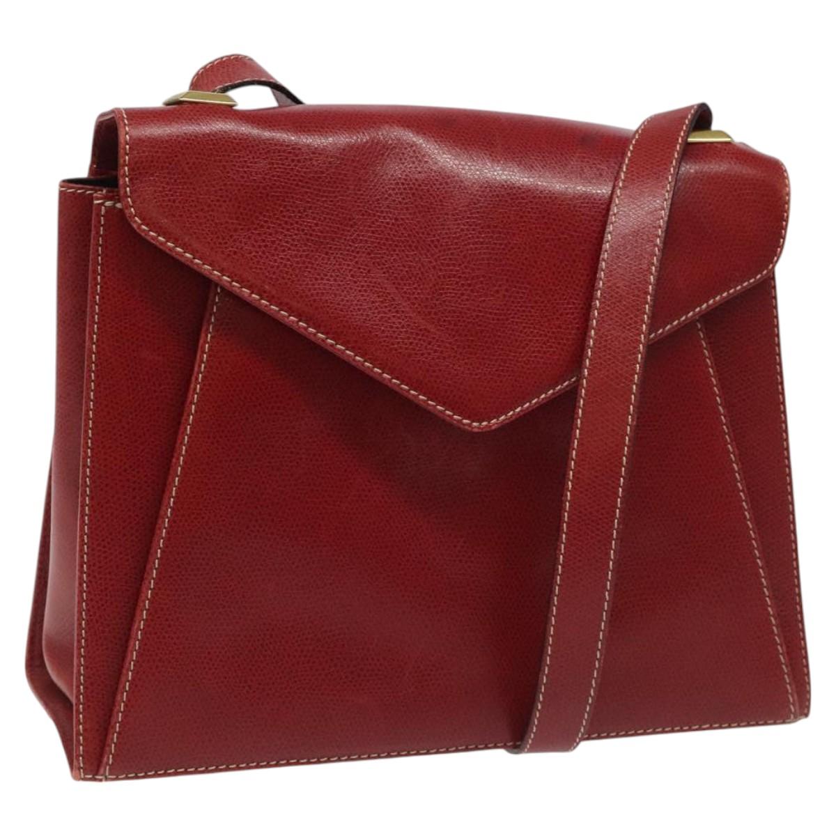 Salvatore Ferragamo Shoulder Bag Leather Red Auth 98267