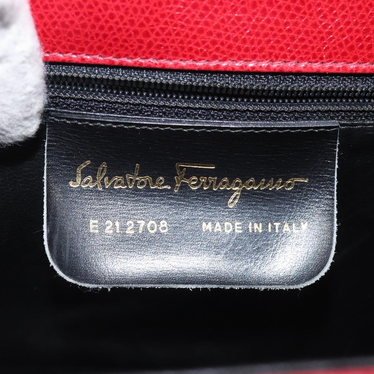 Salvatore Ferragamo Shoulder Bag Leather Red Auth 98267