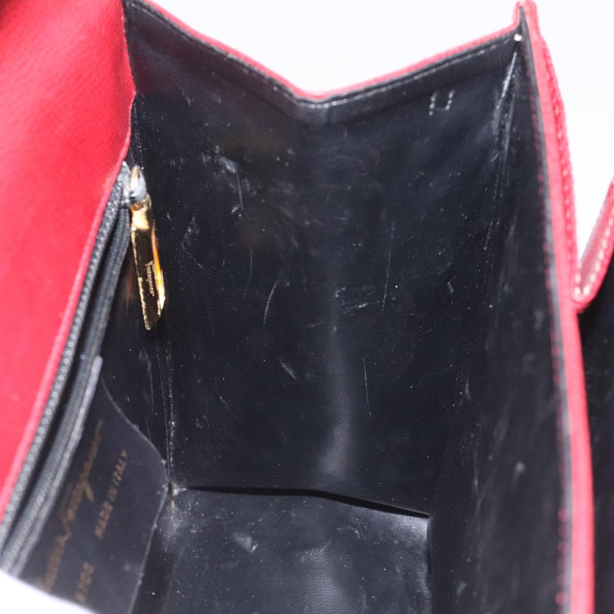 Salvatore Ferragamo Shoulder Bag Leather Red Auth 98267