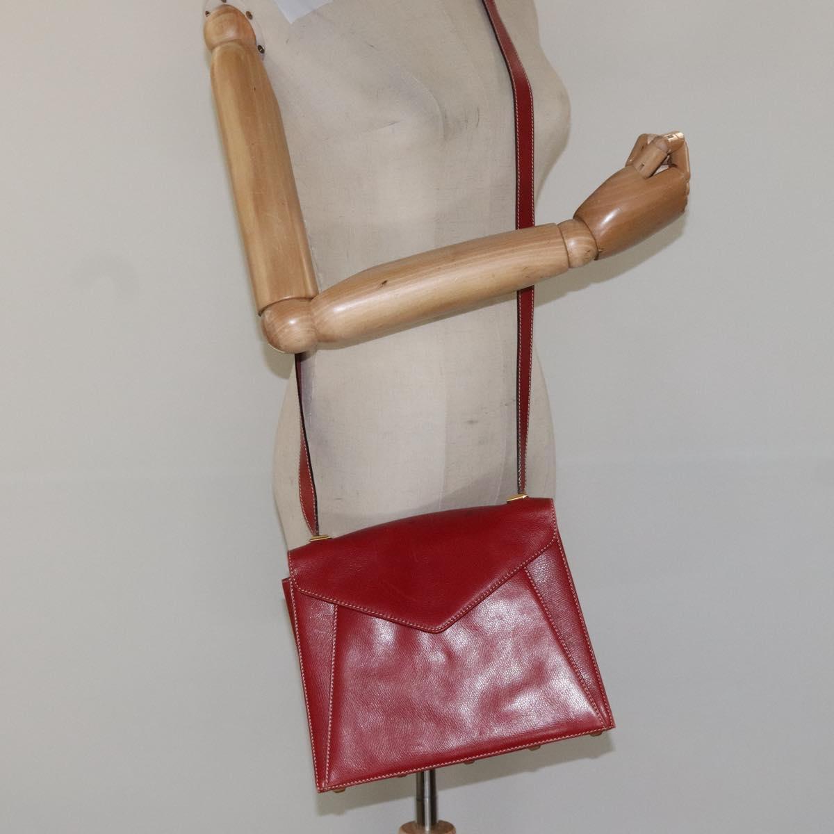 Salvatore Ferragamo Shoulder Bag Leather Red Auth 98267