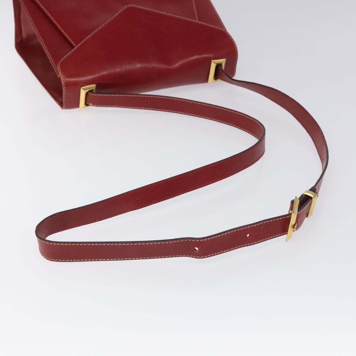 Salvatore Ferragamo Shoulder Bag Leather Red Auth 98267