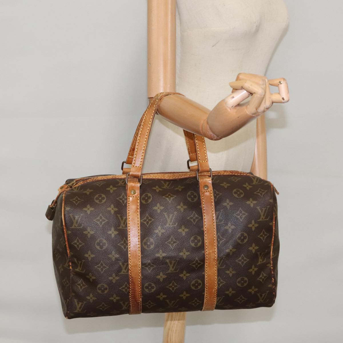 LOUIS VUITTON Monogram Sac Souple 35 Boston Bag M41626 LV Auth 98323