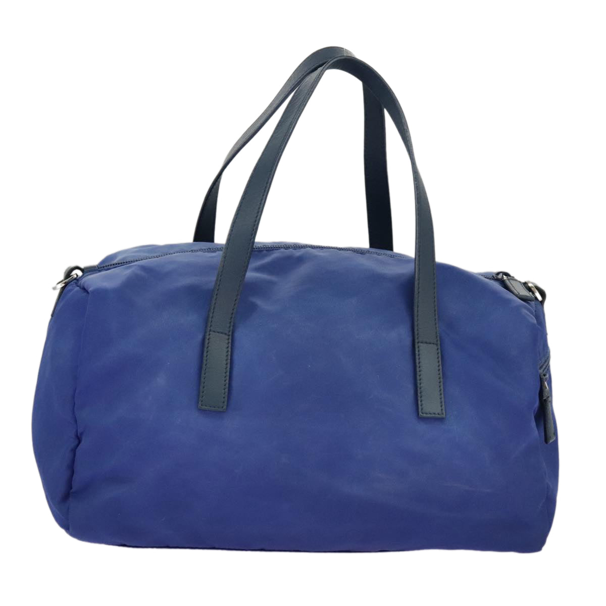 PRADA Hand Bag Nylon 2way Blue Silver Auth 98360