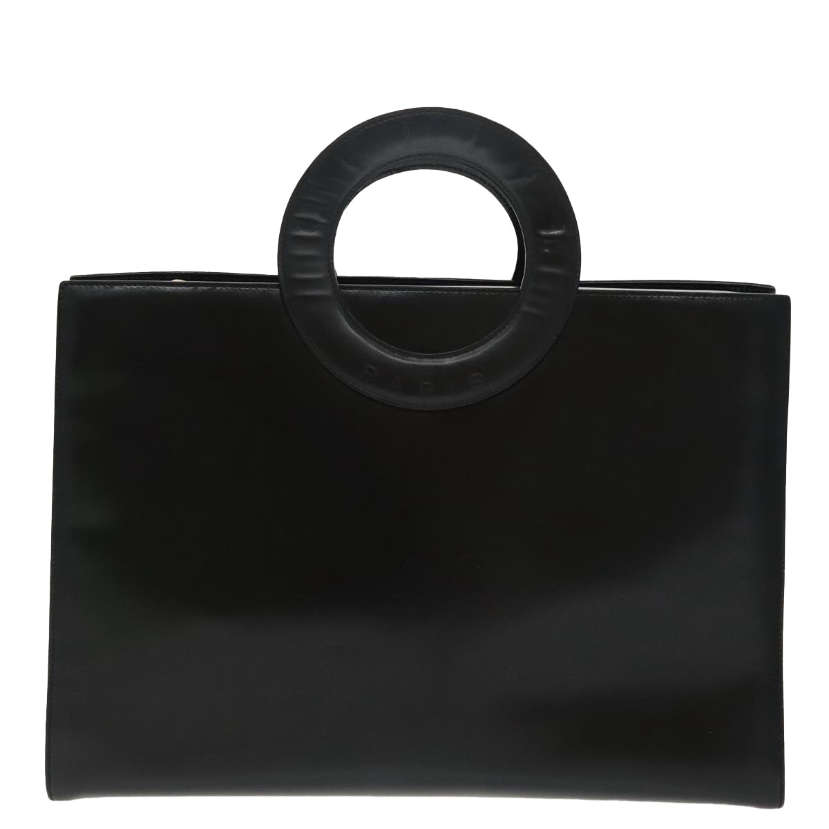 CELINE Hand Bag Leather 2way Black Silver Auth 98398