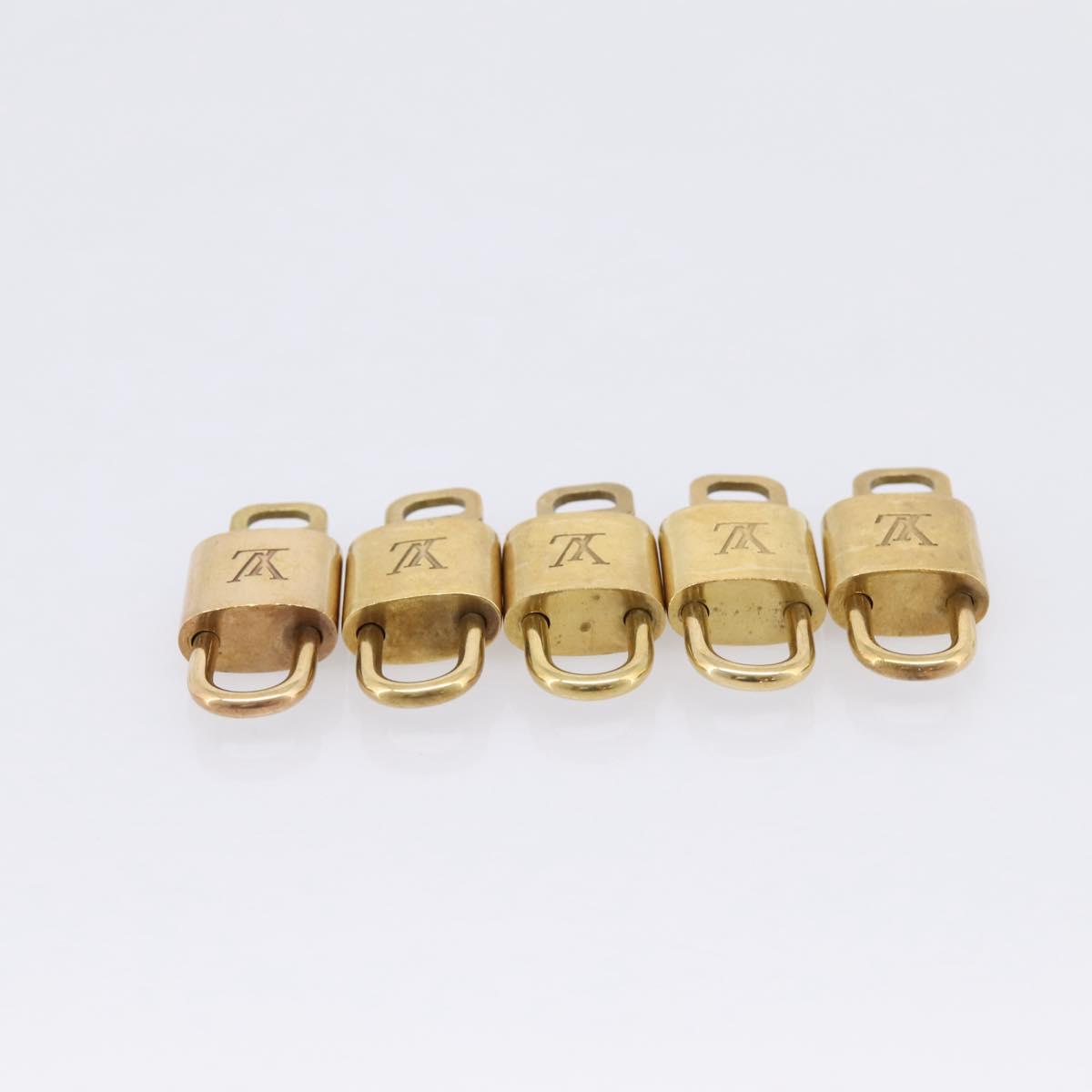 LOUIS VUITTON Padlock Metal 20 Set Gold Tone LV Auth 98462