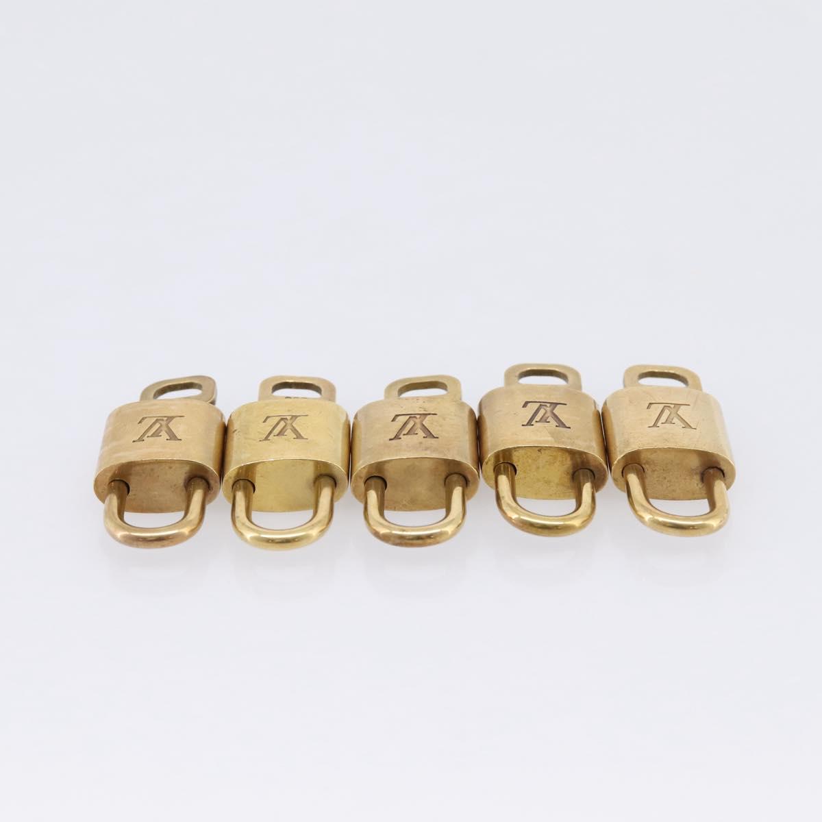 LOUIS VUITTON Padlock Metal 20 Set Gold Tone LV Auth 98462