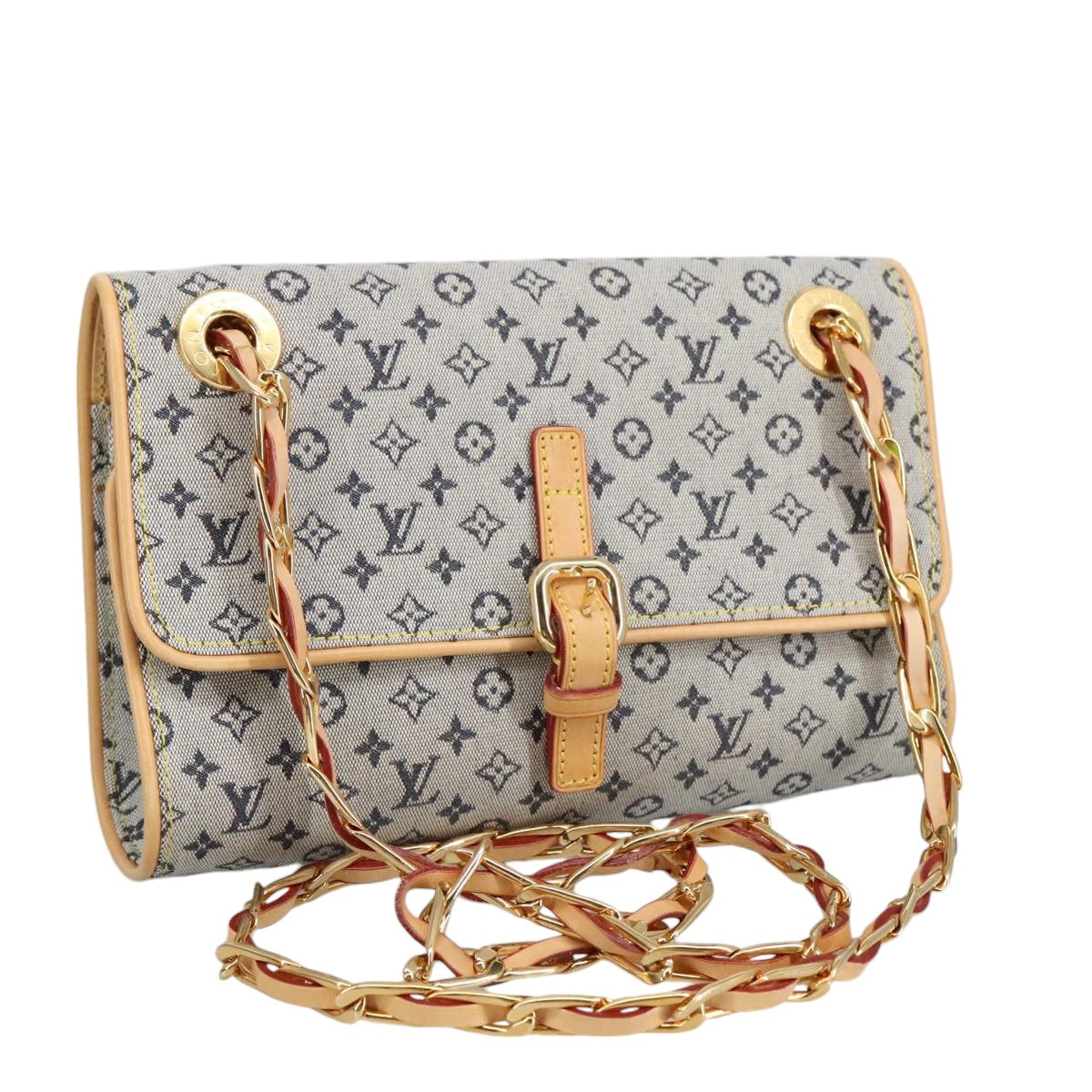 LOUIS VUITTON Monogram Mini Camille Chain Shoulder Bag Blue M92002 Auth 98527SAV