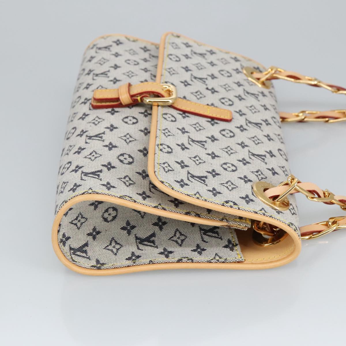 LOUIS VUITTON Monogram Mini Camille Chain Shoulder Bag Blue M92002 Auth 98527SAV