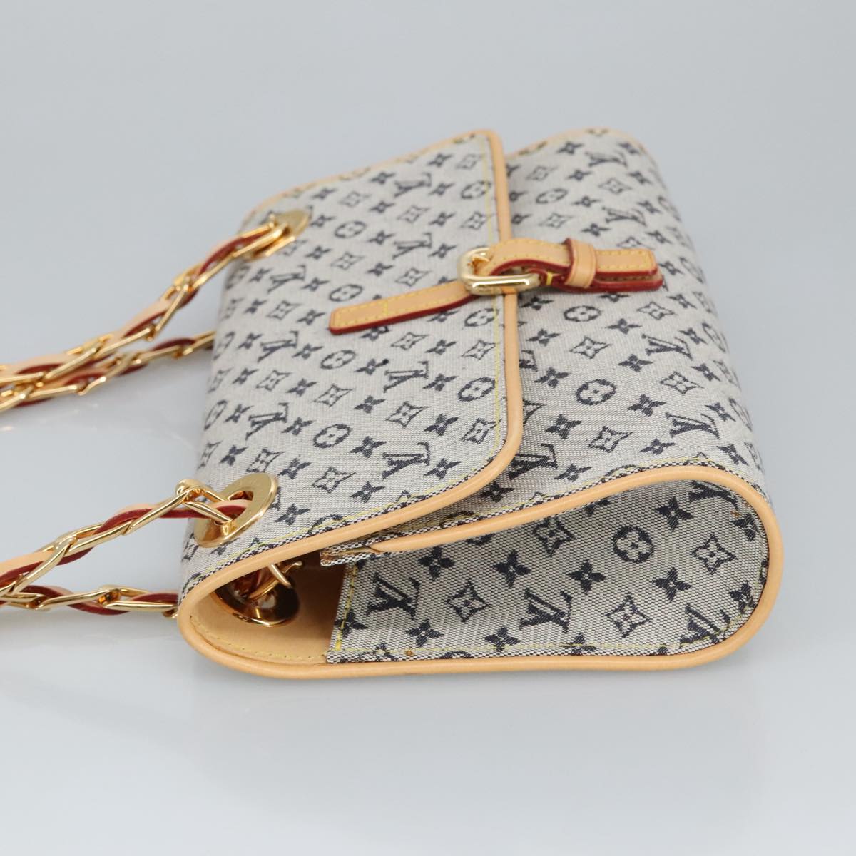 LOUIS VUITTON Monogram Mini Camille Chain Shoulder Bag Blue M92002 Auth 98527SAV