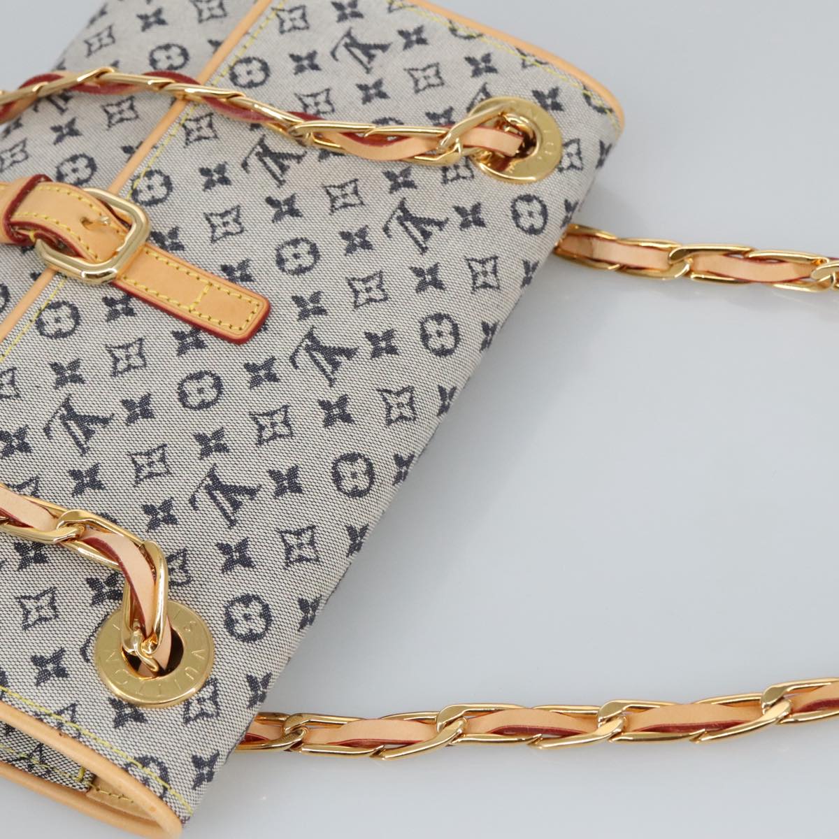 LOUIS VUITTON Monogram Mini Camille Chain Shoulder Bag Blue M92002 Auth 98527SAV
