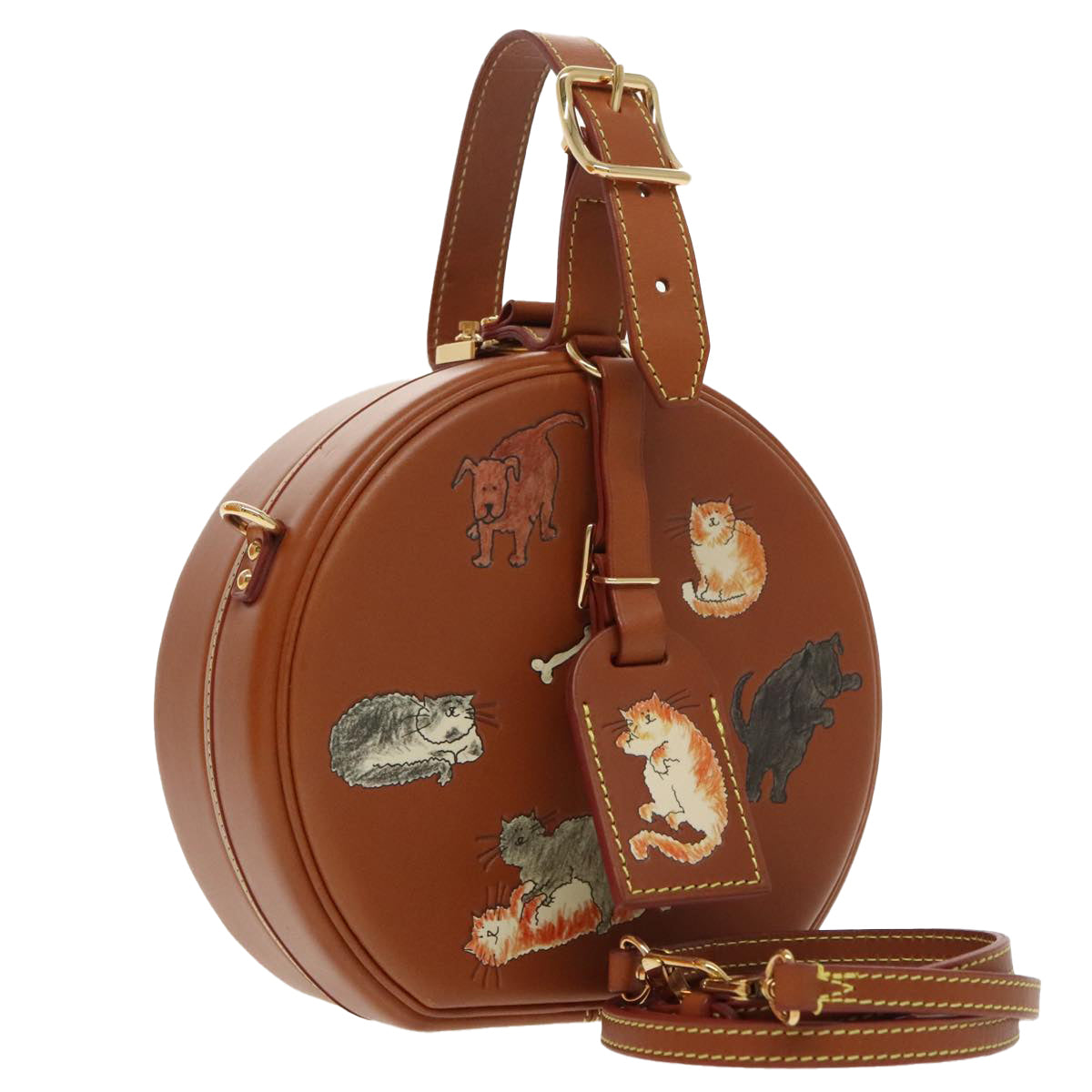 LOUIS VUITTON Catgram Petite Boite Chapeau Shoulder Bag Brown M52972 Auth 98529SM
