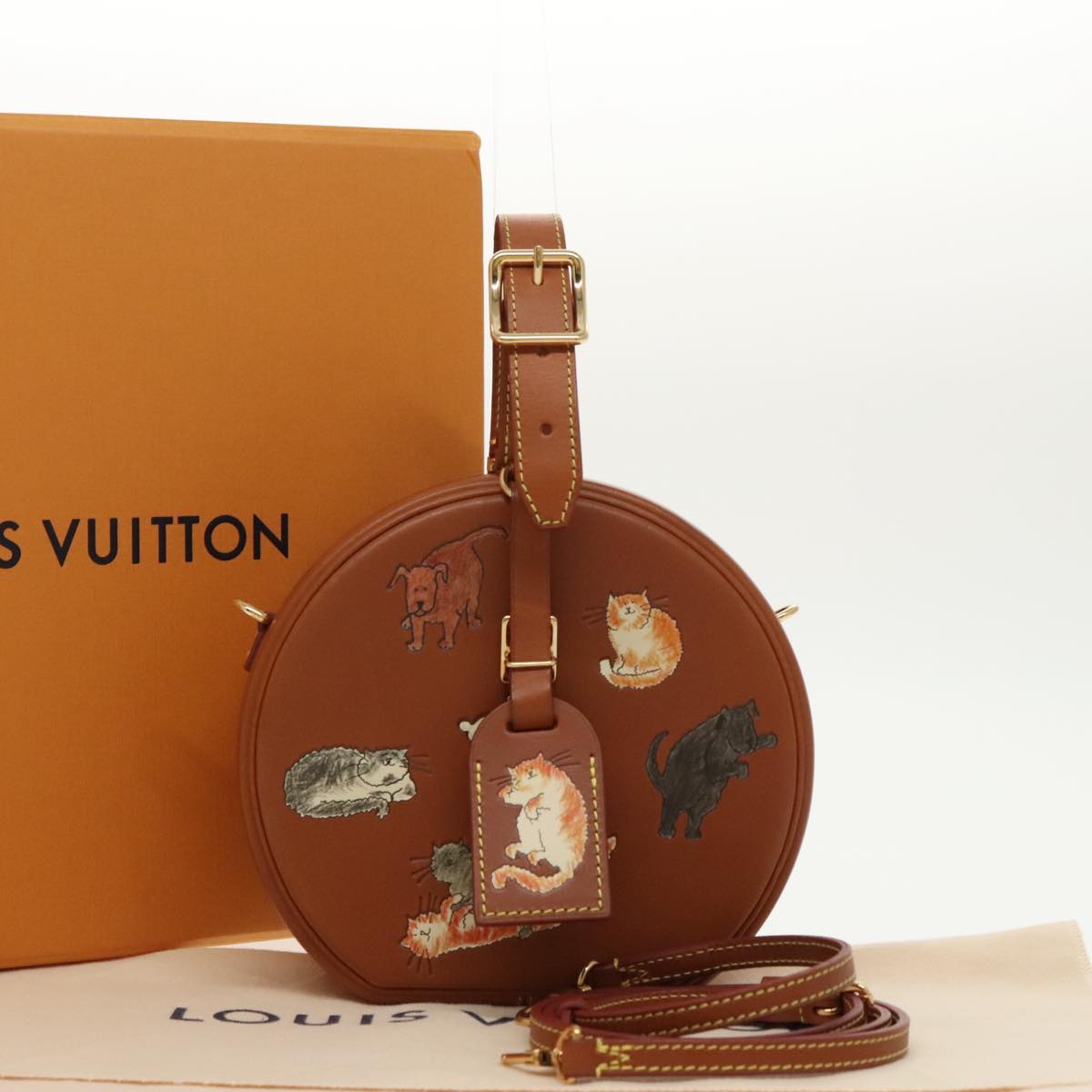 LOUIS VUITTON Catgram Petite Boite Chapeau Shoulder Bag Brown M52972 Auth 98529SM