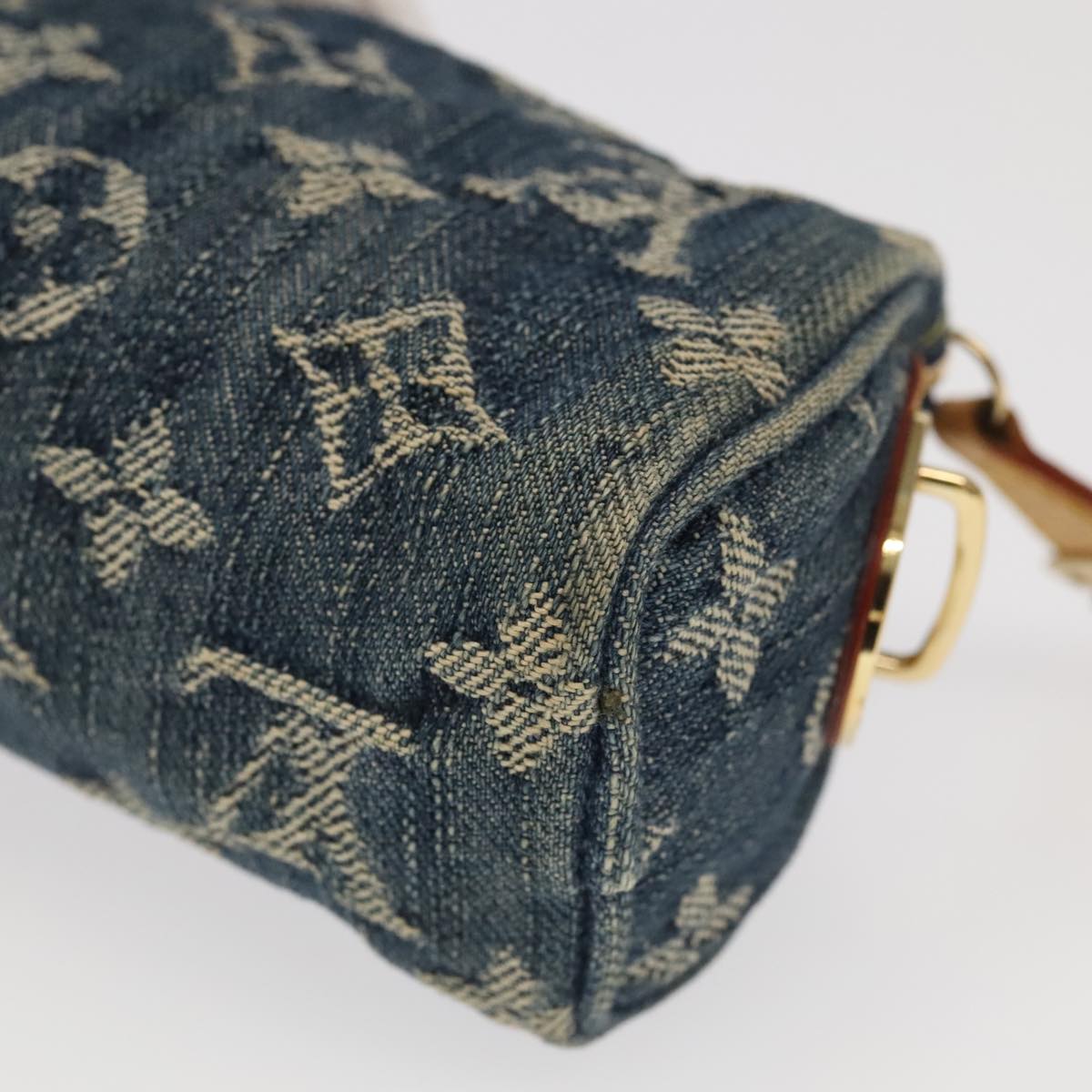 LOUIS VUITTON Monogram Denim Trousse Speedy Pouch Blue M95082 LV Auth 98559