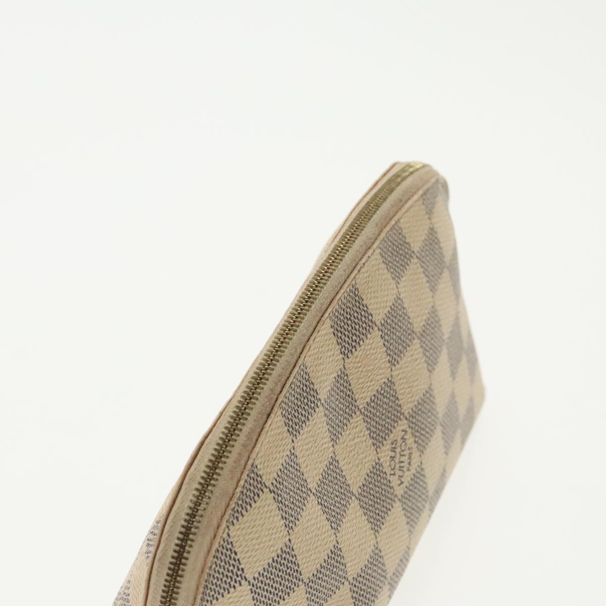 LOUIS VUITTON Damier Azur Pochette Cosmetic PM Pouch N60024 LV Auth 98561