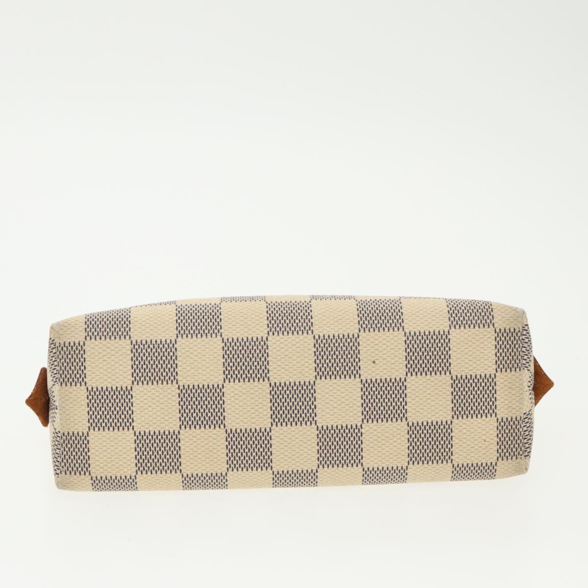 LOUIS VUITTON Damier Azur Pochette Cosmetic PM Pouch N60024 LV Auth 98561