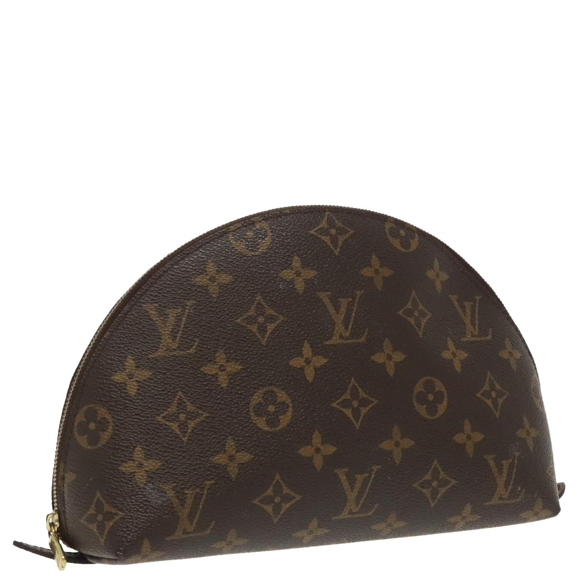 LOUIS VUITTON Monogram Trousse Demi Ronde Cosmetic Pouch M47520 LV Auth 98574