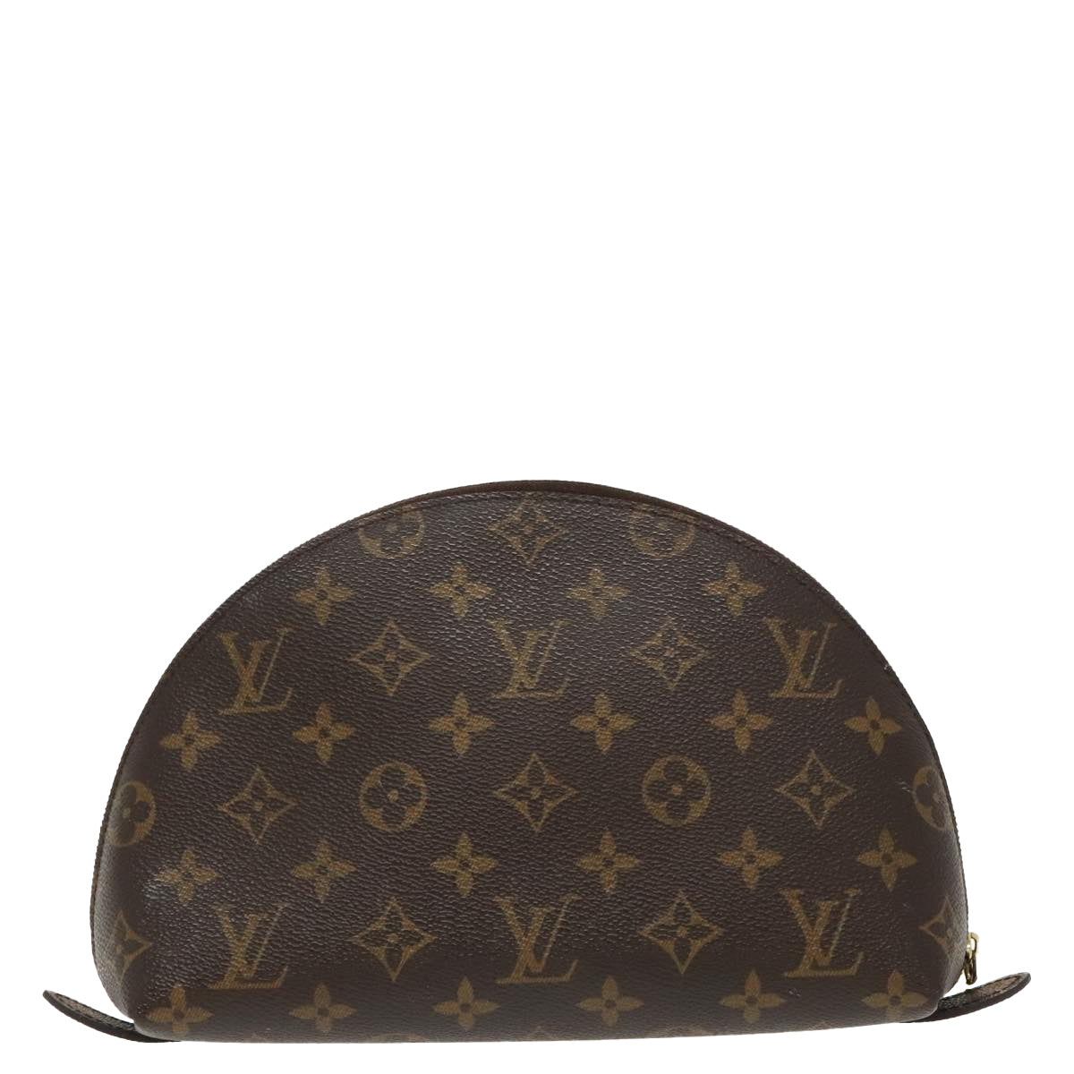 LOUIS VUITTON Monogram Trousse Demi Ronde Cosmetic Pouch M47520 LV Auth 98574