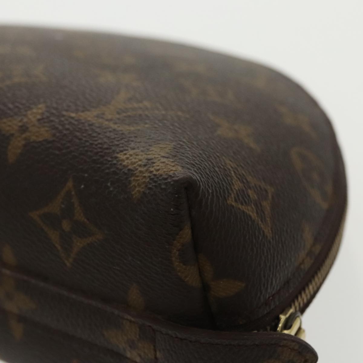 LOUIS VUITTON Monogram Trousse Demi Ronde Cosmetic Pouch M47520 LV Auth 98575