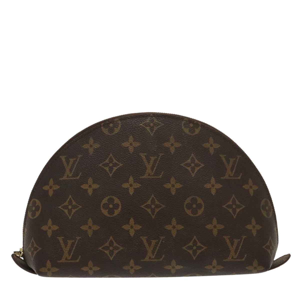 LOUIS VUITTON Monogram Trousse Demi Ronde Cosmetic Pouch M47520 LV Auth 98575