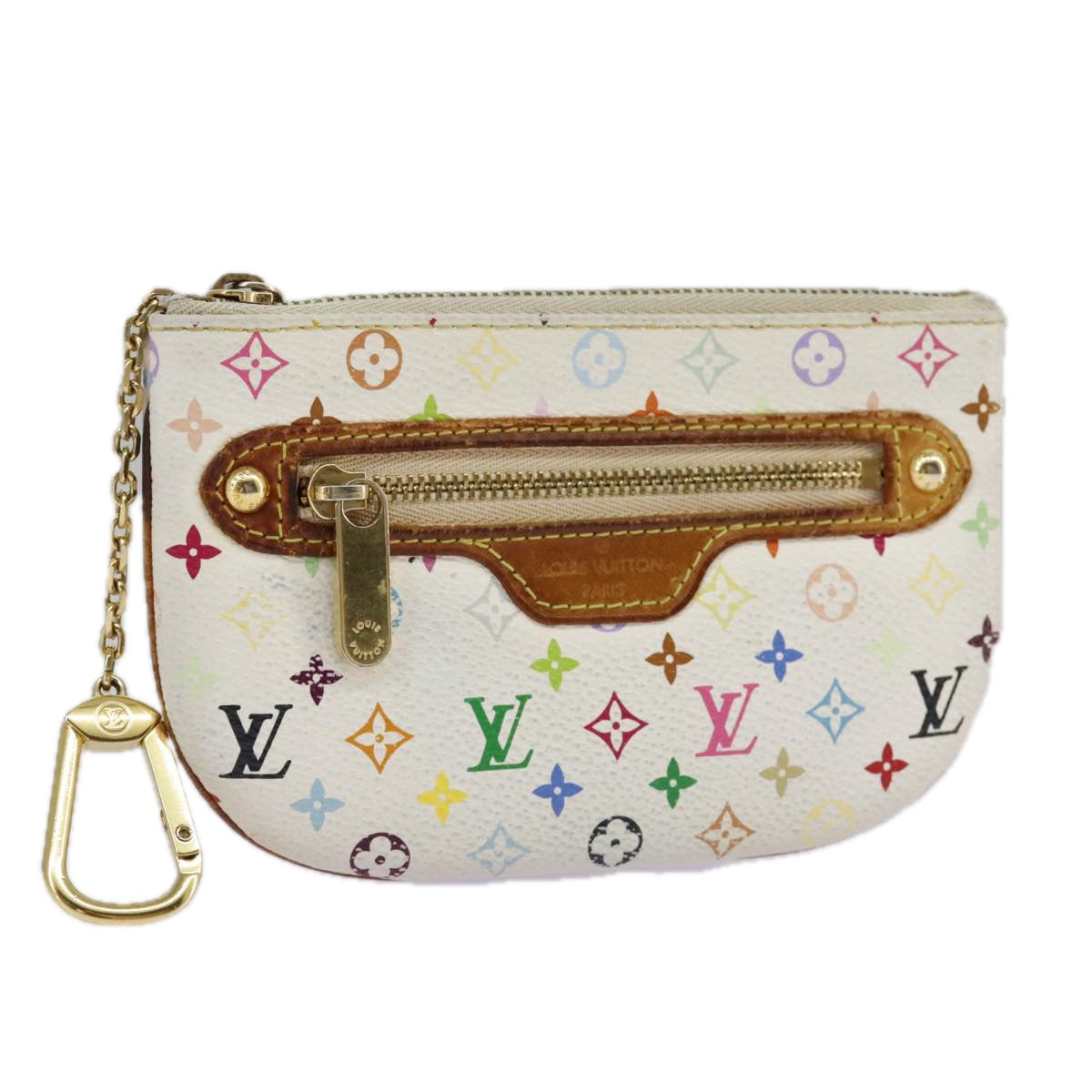 LOUIS VUITTON Monogram Multicolor Pochette MM Pouch White M60028 LV Auth 98588