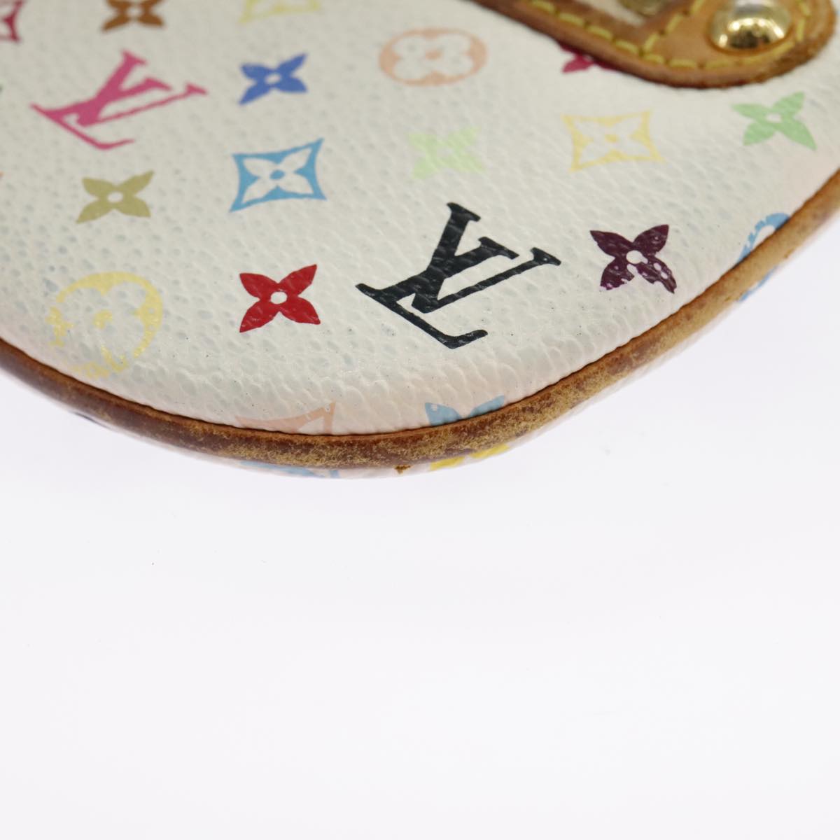 LOUIS VUITTON Monogram Multicolor Pochette MM Pouch White M60028 LV Auth 98588