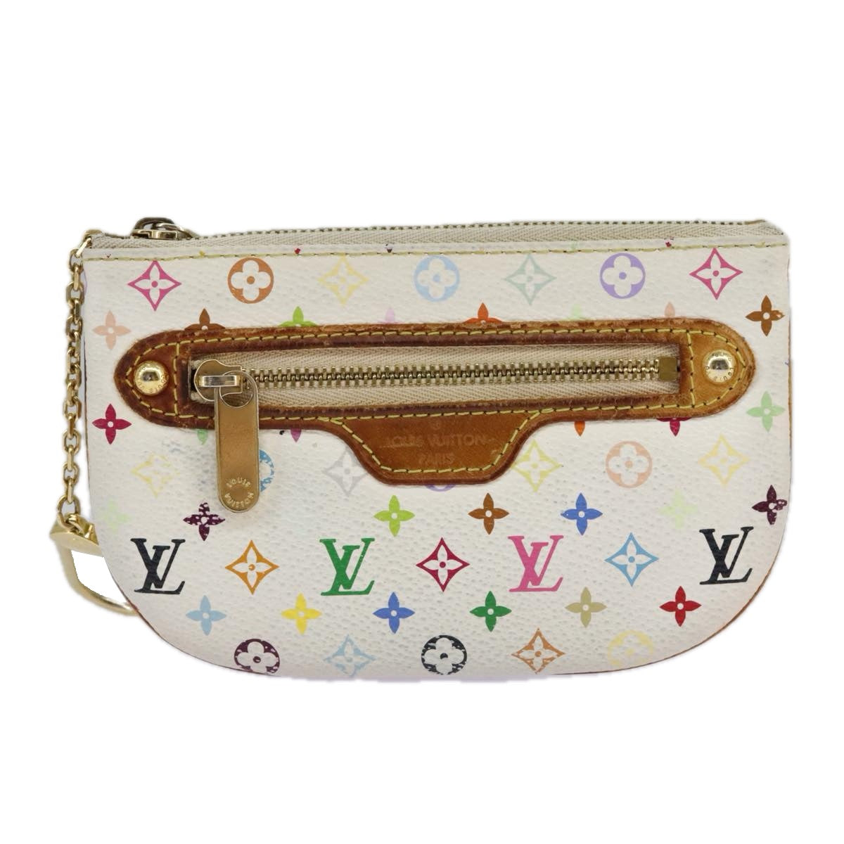 LOUIS VUITTON Monogram Multicolor Pochette MM Pouch White M60028 LV Auth 98588