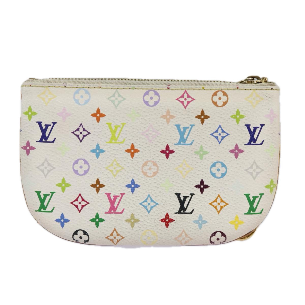 LOUIS VUITTON Monogram Multicolor Pochette MM Pouch White M60028 LV Auth 98588