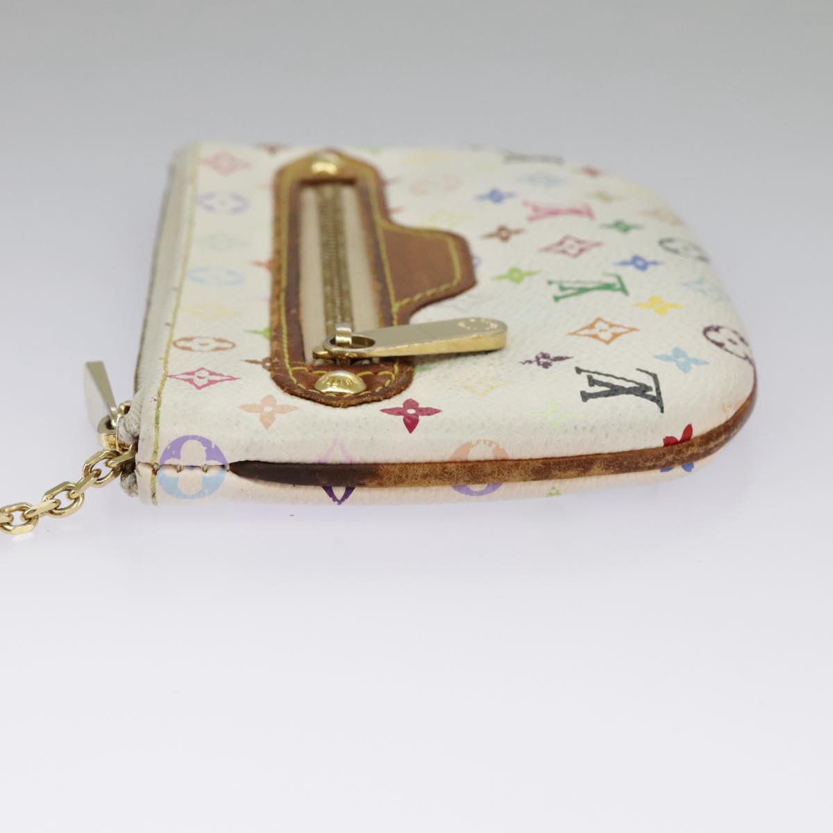 LOUIS VUITTON Monogram Multicolor Pochette MM Pouch White M60028 LV Auth 98588