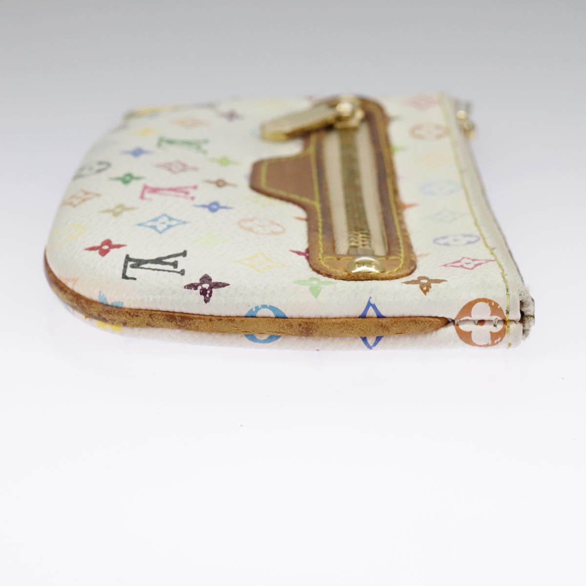 LOUIS VUITTON Monogram Multicolor Pochette MM Pouch White M60028 LV Auth 98588