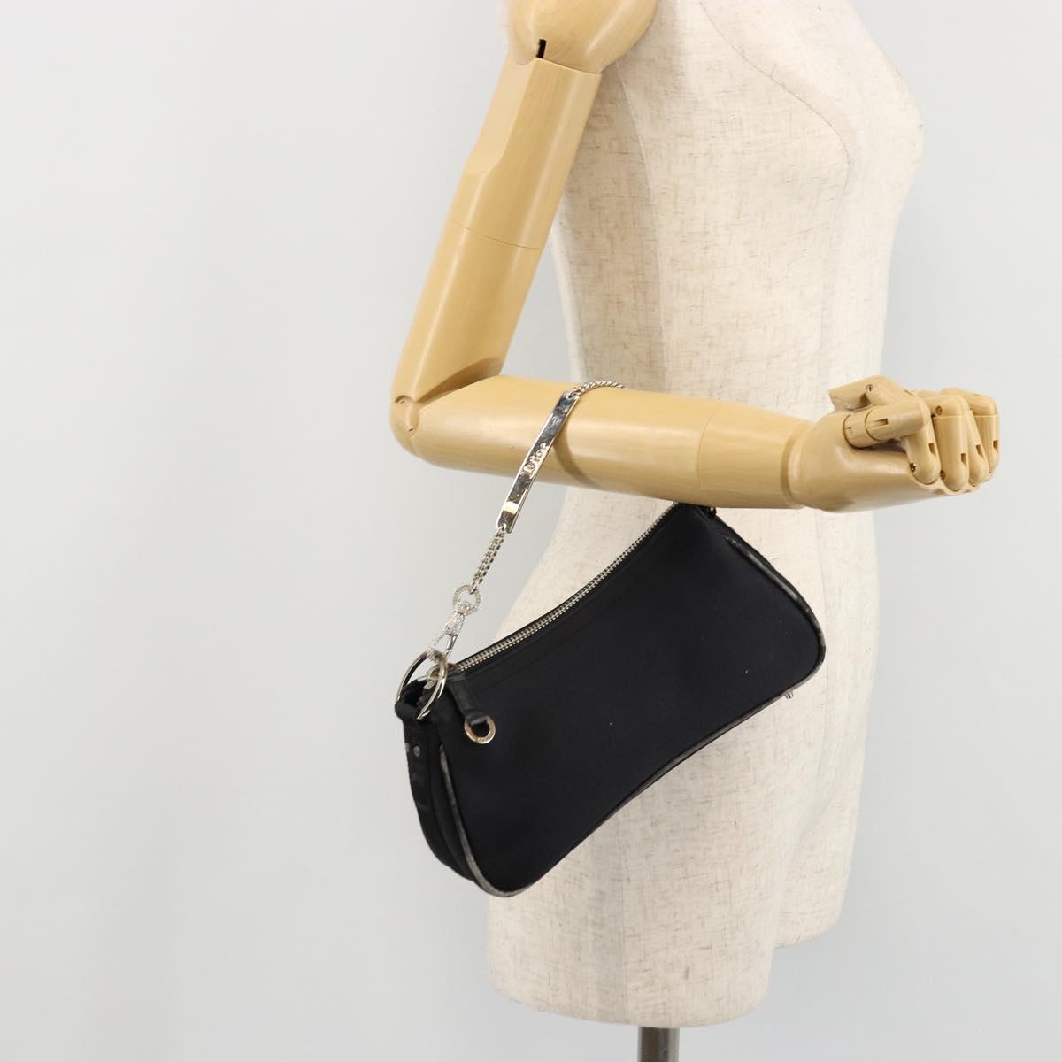 Christian Dior Hand Bag Canvas Black Auth 98592