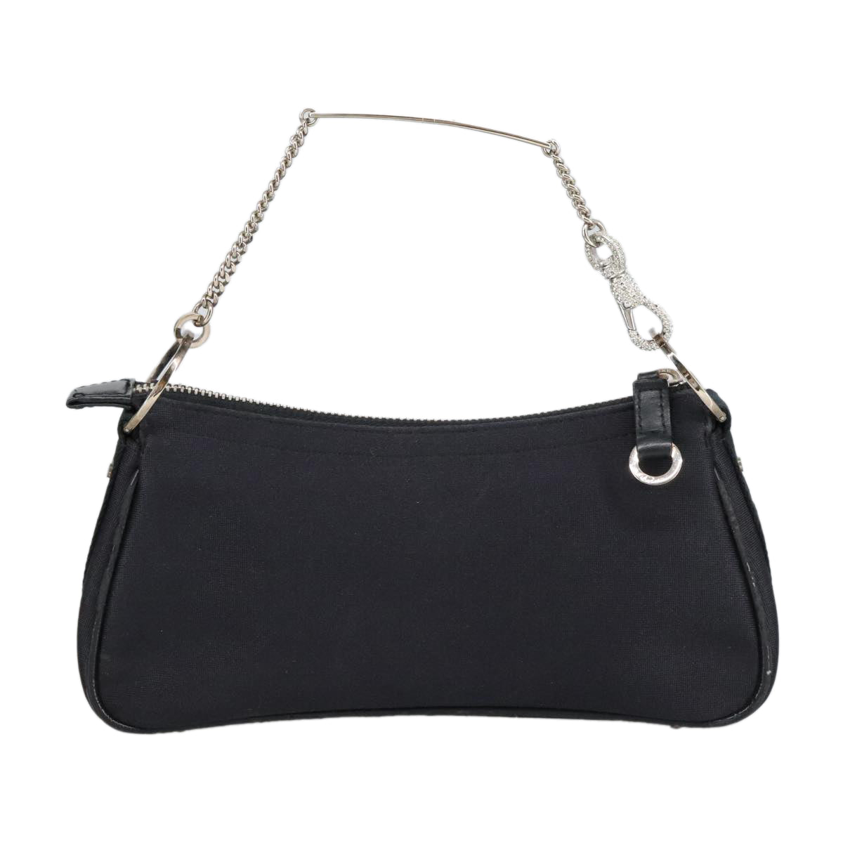 Christian Dior Hand Bag Canvas Black Auth 98592