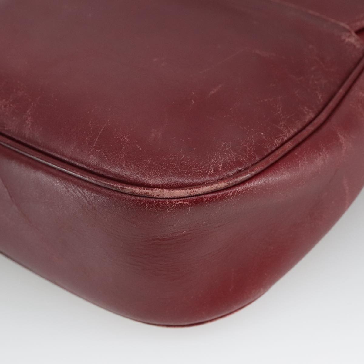 Burberrys Shoulder Bag Leather Bordeaux Auth 98623