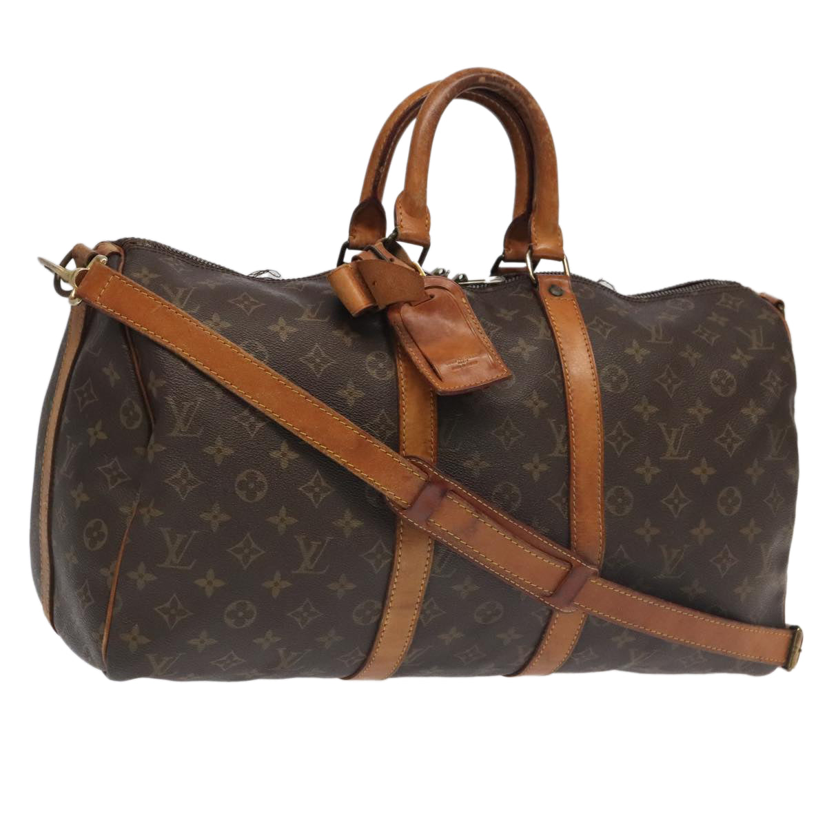 LOUIS VUITTON Monogram Keepall Bandouliere 45 Boston Bag M41418 LV Auth 98658