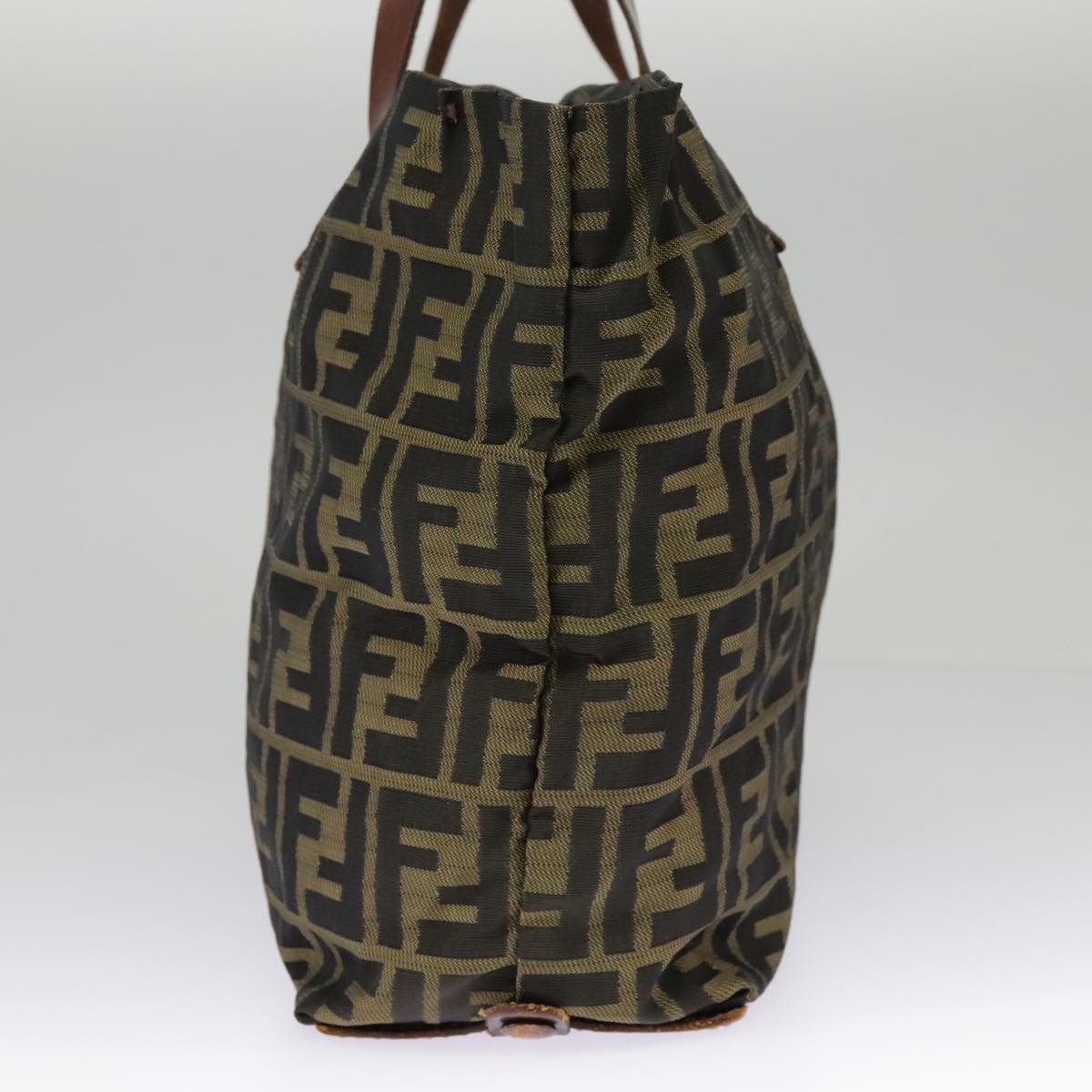 FENDI Zucca Canvas Tote Bag Brown Black Auth 98835