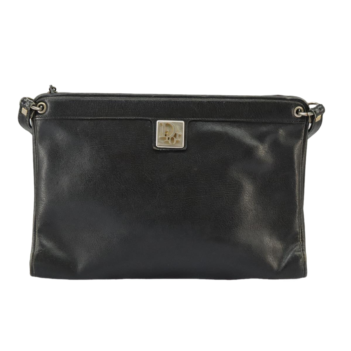 Christian Dior Shoulder Bag Leather Black Auth 98852