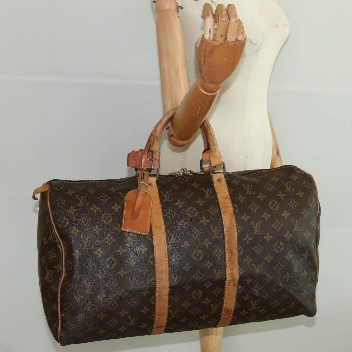 LOUIS VUITTON Monogram Keepall 50 Boston Bag M41426 LV Auth 98881