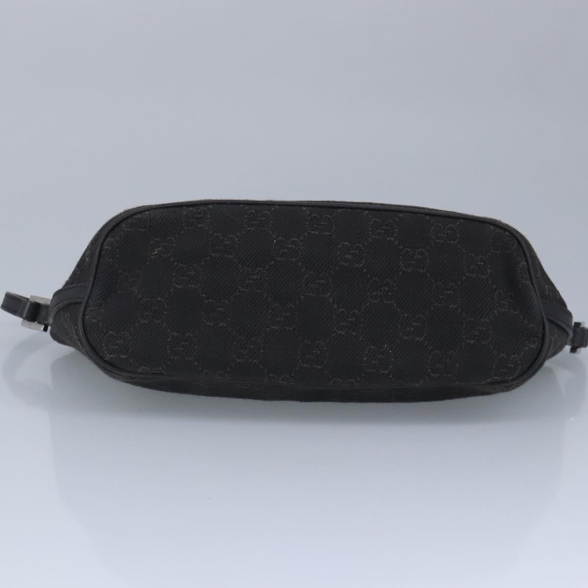 GUCCI GG Canvas Pouch Brown Silver 07198 Auth 98923