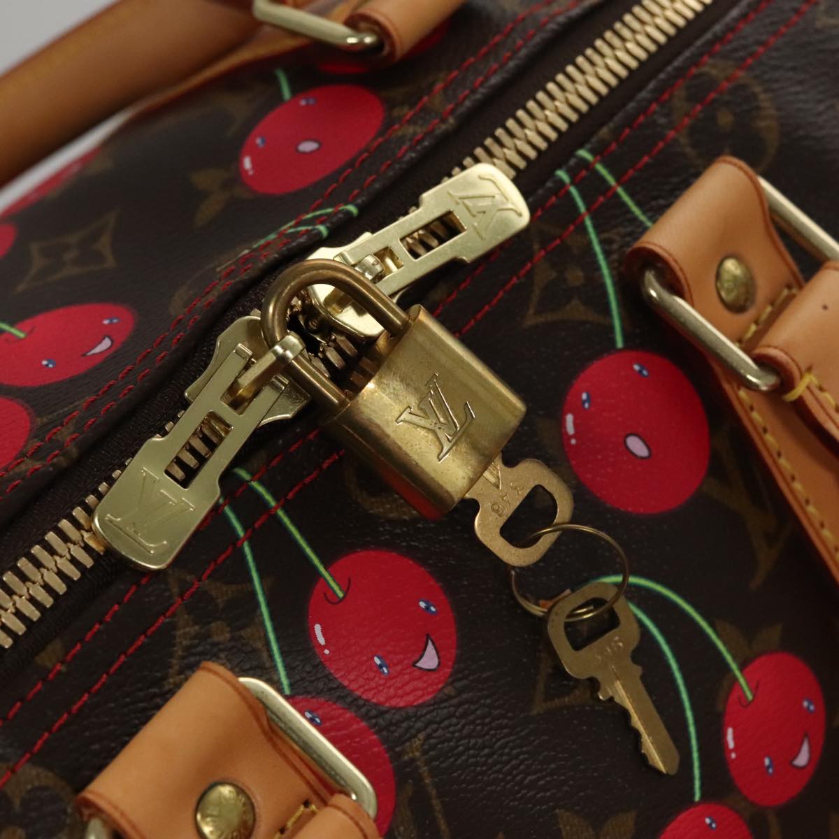 LOUIS VUITTON Monogram Cherry Keepall 45 Boston Bag M95011 LV Auth 98949SM