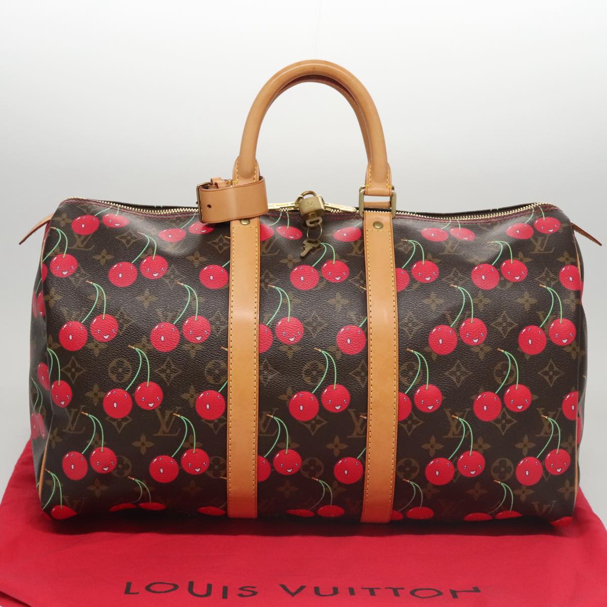 LOUIS VUITTON Monogram Cherry Keepall 45 Boston Bag M95011 LV Auth 98949SM