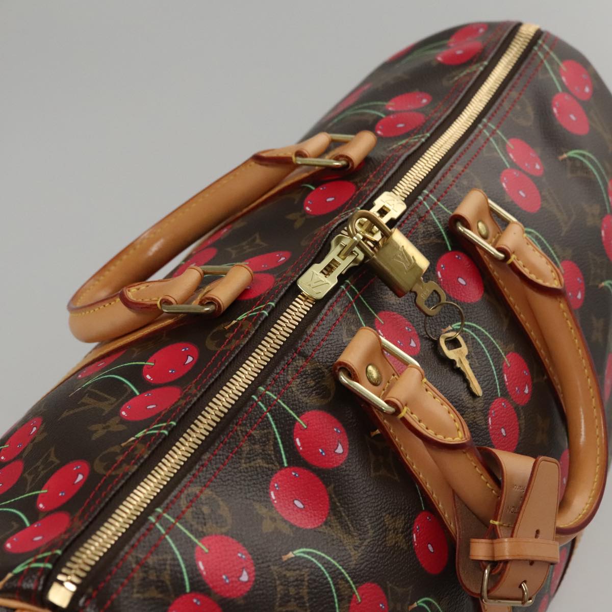 LOUIS VUITTON Monogram Cherry Keepall 45 Boston Bag M95011 LV Auth 98949SM