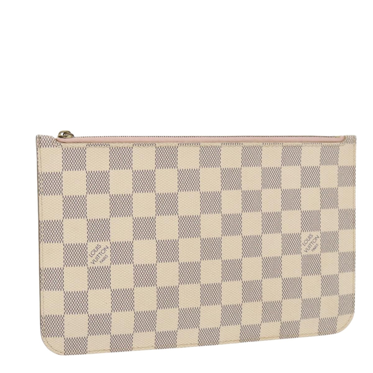 LOUIS VUITTON Damier Azur Neverfull MM Pouch Pouch LV Auth 98972