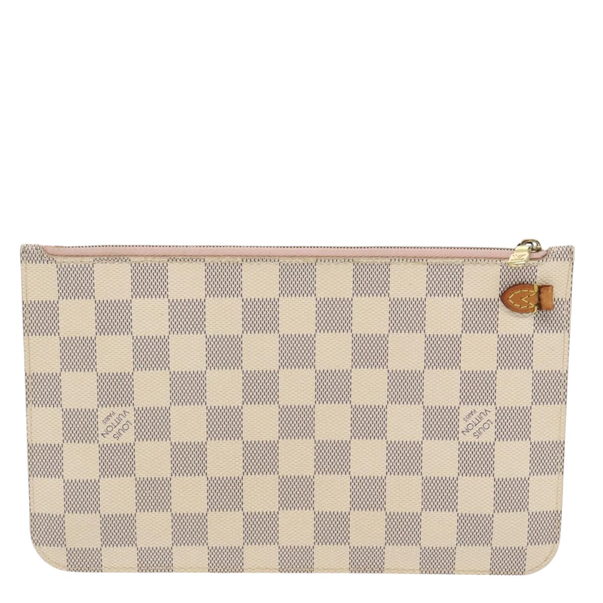 LOUIS VUITTON Damier Azur Neverfull MM Pouch Pouch LV Auth 98972