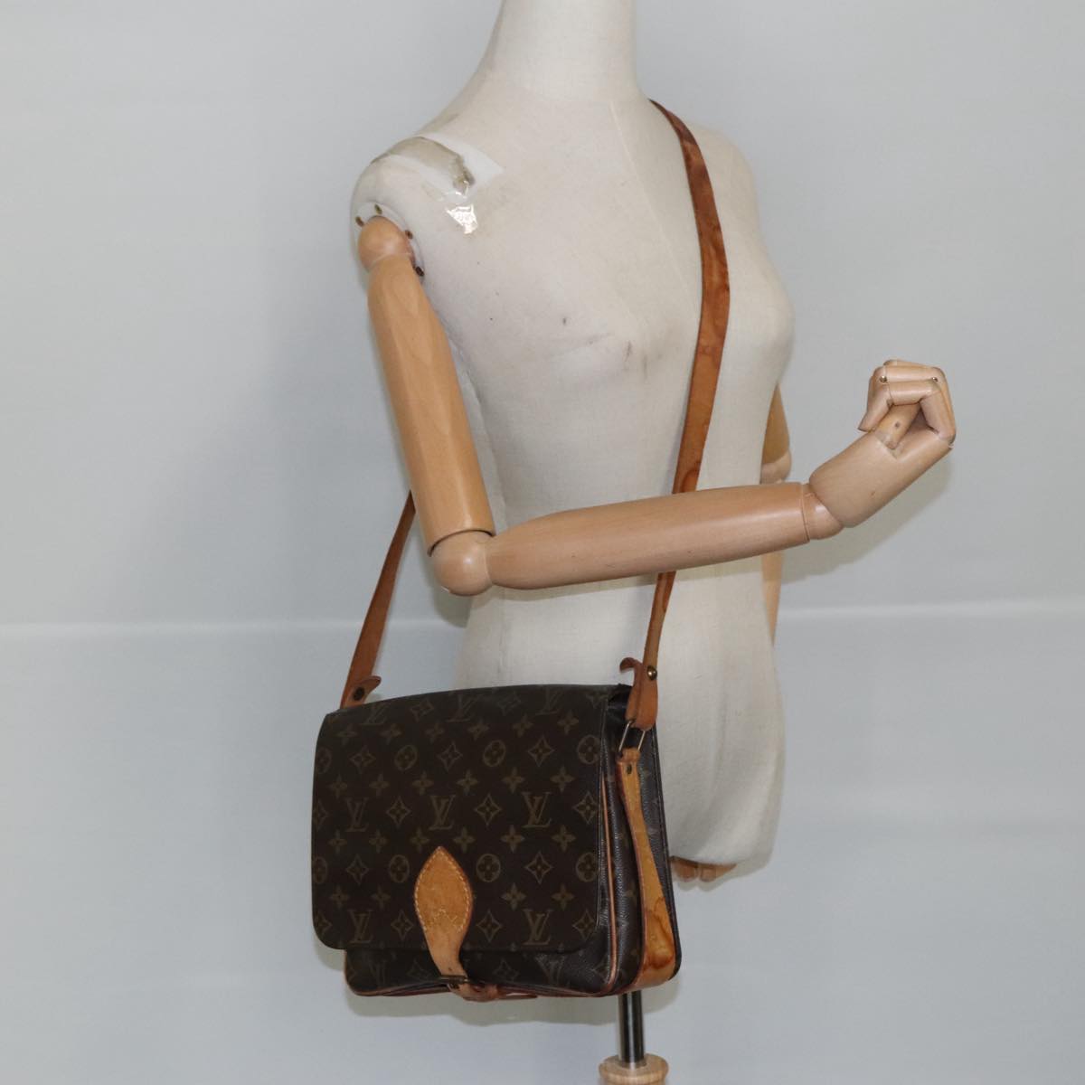 LOUIS VUITTON Monogram Cartouchiere GM Shoulder Bag M51252 LV Auth 98999