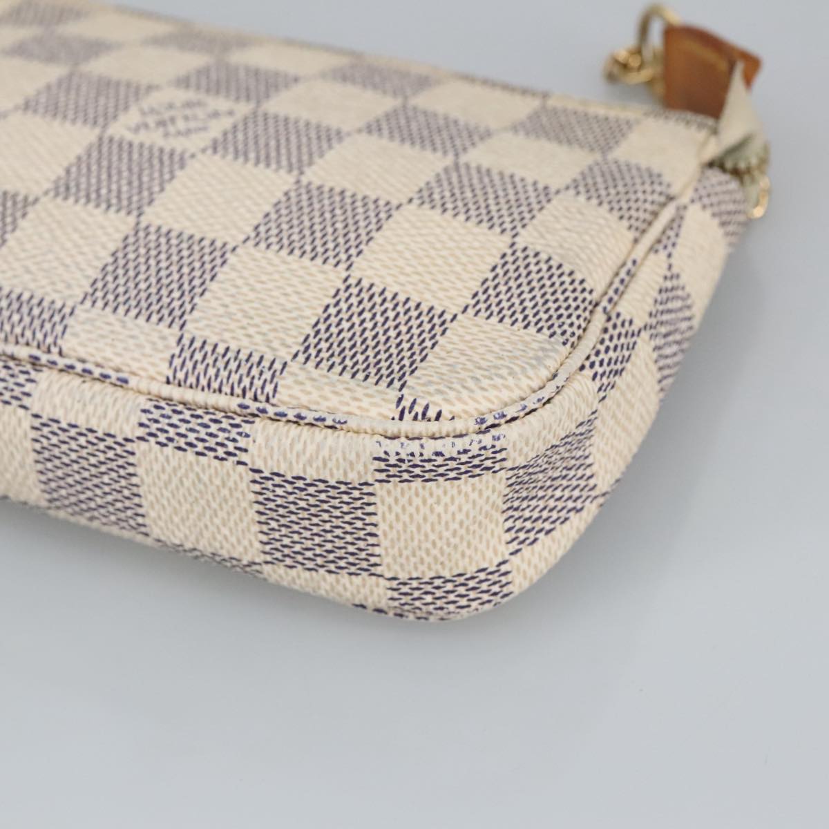 LOUIS VUITTON Damier Azur Mini Pochette Accessoires Pouch N63005 LV Auth 99009