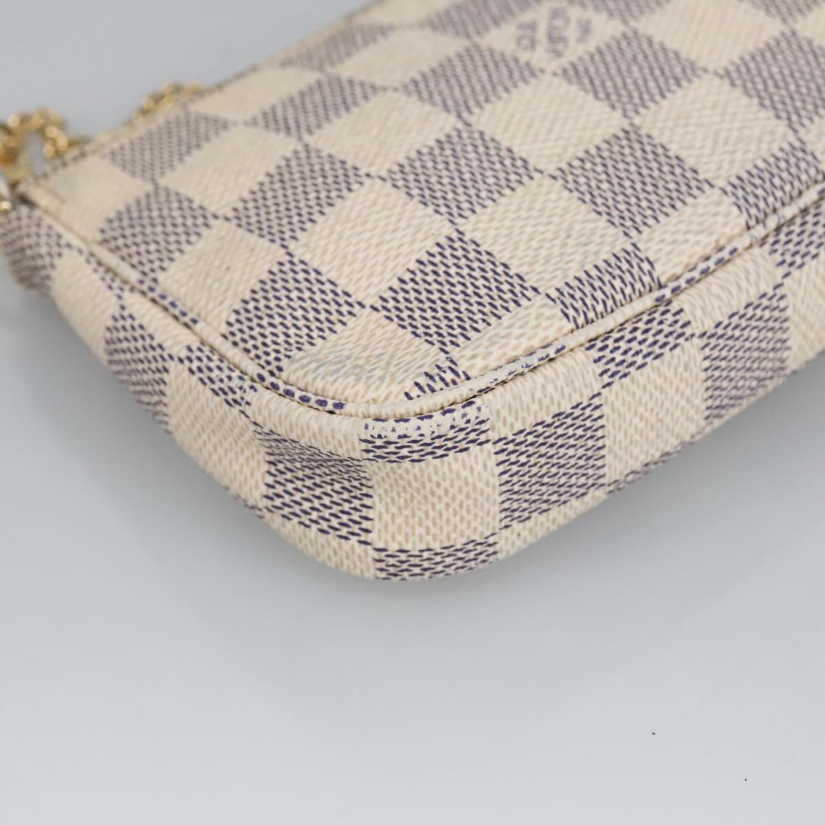 LOUIS VUITTON Damier Azur Mini Pochette Accessoires Pouch N63005 LV Auth 99009