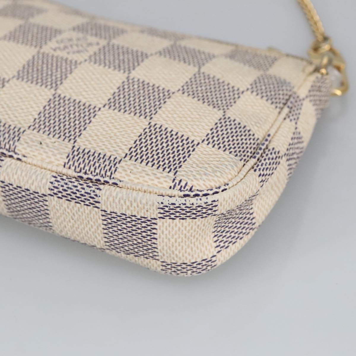 LOUIS VUITTON Damier Azur Mini Pochette Accessoires Pouch N63005 LV Auth 99009