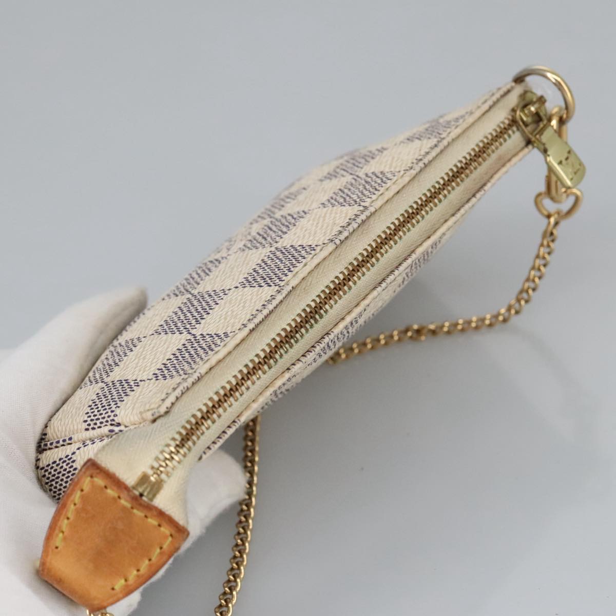 LOUIS VUITTON Damier Azur Mini Pochette Accessoires Pouch N63005 LV Auth 99009