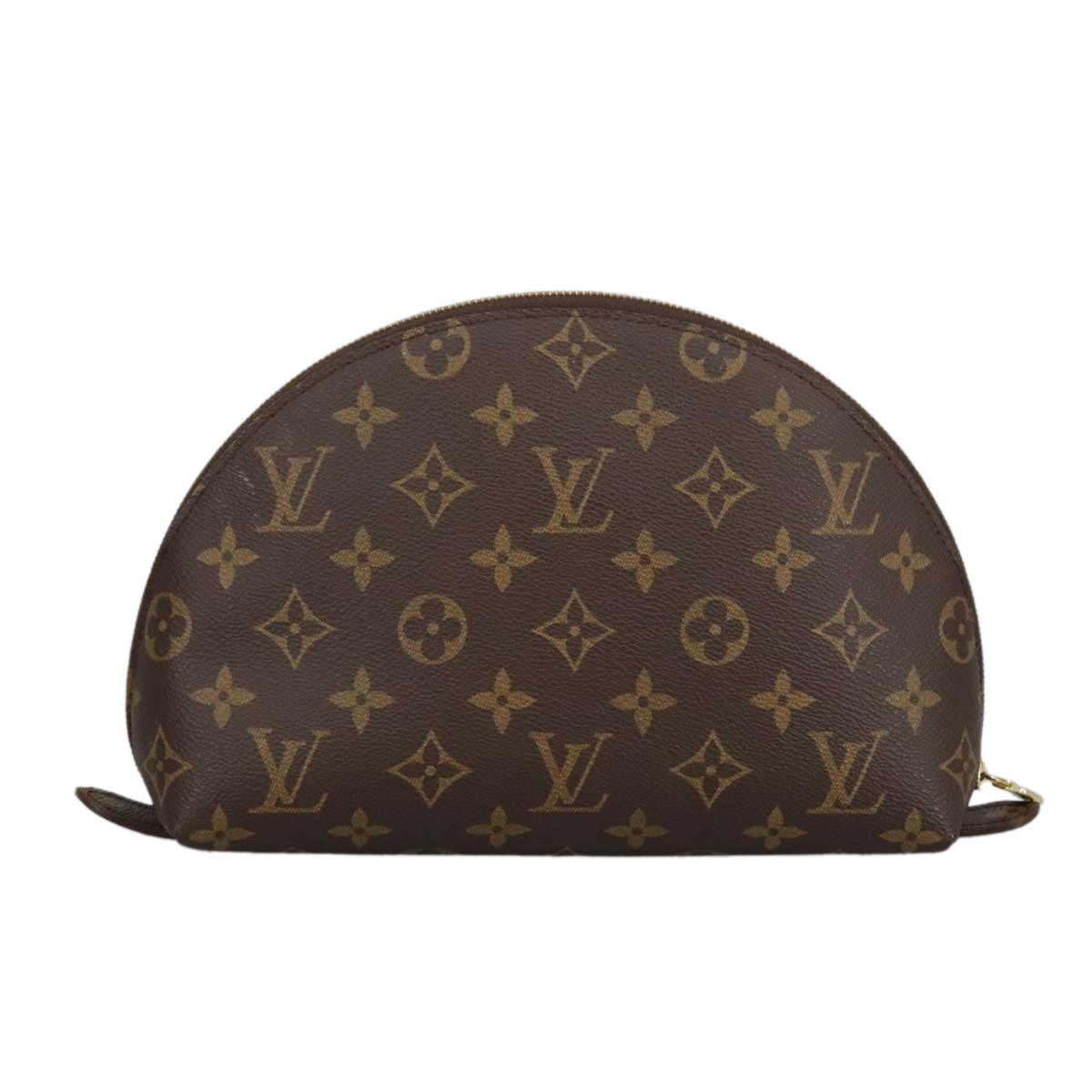 LOUIS VUITTON Monogram Trousse Demi Ronde Cosmetic Pouch M47520 LV Auth 99012