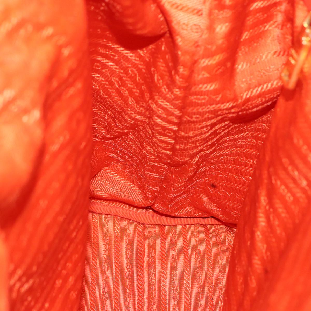 PRADA Hand Bag Nylon Leather 2way Orange Auth 99127