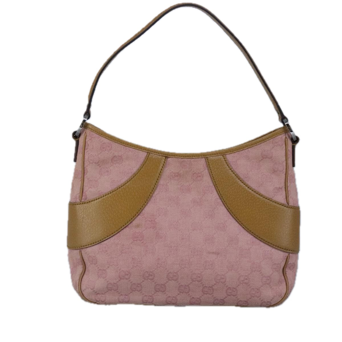 GUCCI GG Canvas Shoulder Bag Pink Beige 113012 Auth 99144